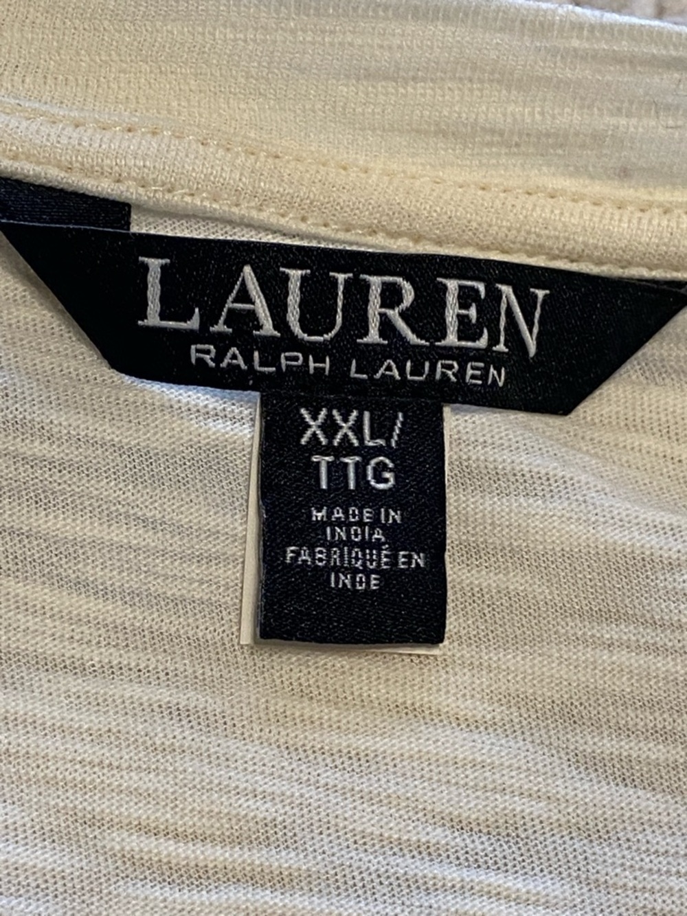 Lauren Ralph Lauren Black Tag women's cotton blend cream media puff sleeve XXL - Picture 7 of 12